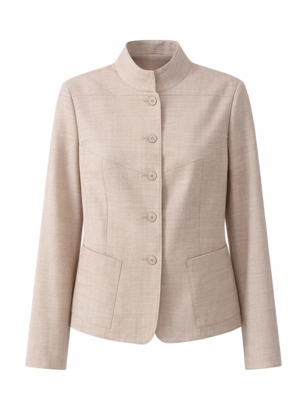 Akris Addison Beige Wool Stretch Blazer Jacket NWT Size 12